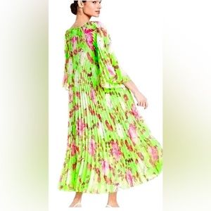 Christopher John Rogers Floral Pleated Dress Sz 2